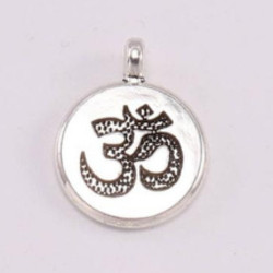 Om Locket Silver Plated Stainless Steel